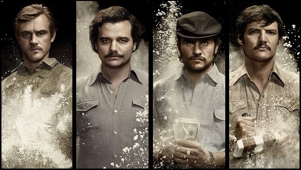 From Left to Right - Boyd Holbrook, Wagner Moura, Juan Pablo Raba, Pedro Pascal, Credit: Netflix/Juan Pablo Gutierrez